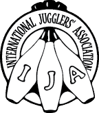 International Jugglers' Association Logo. Three club seal.